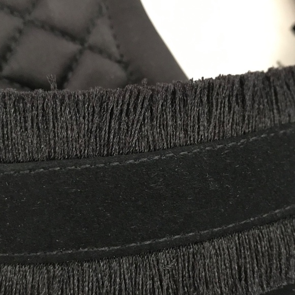 BIRDIES The Ani Black Fringe Suede Slippers Slip On Slide Mule Women’s Size 9.5 - Picture 3 of 16